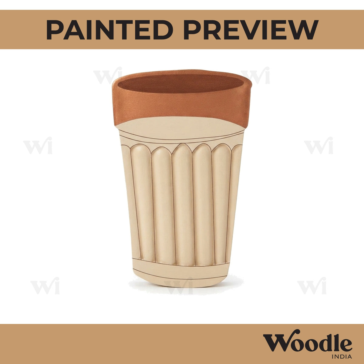 Tea Glass Pre Marked MDF Design 1