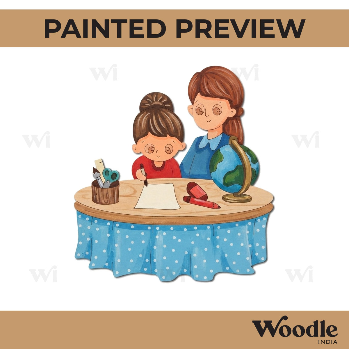 Teacher With Student Pre Marked MDF Design 1