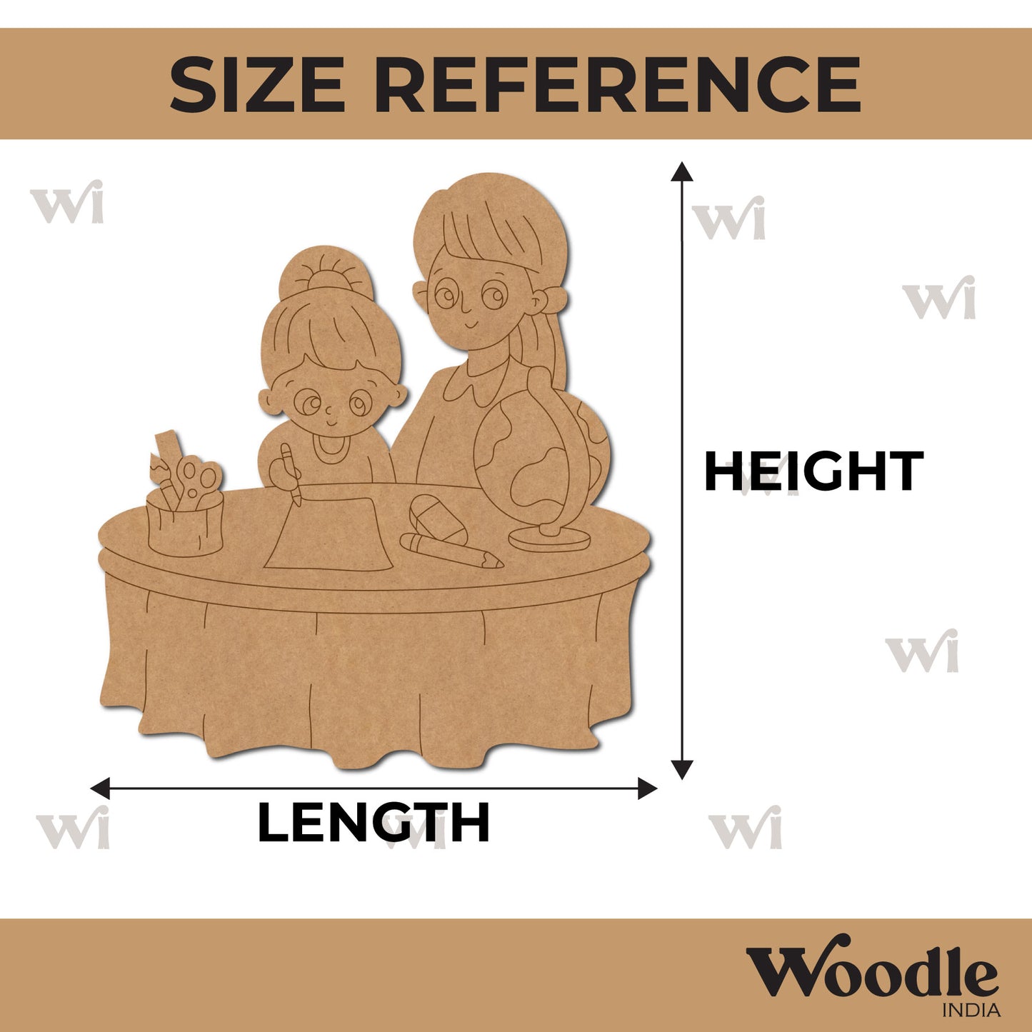 Teacher With Student Pre Marked MDF Design 1