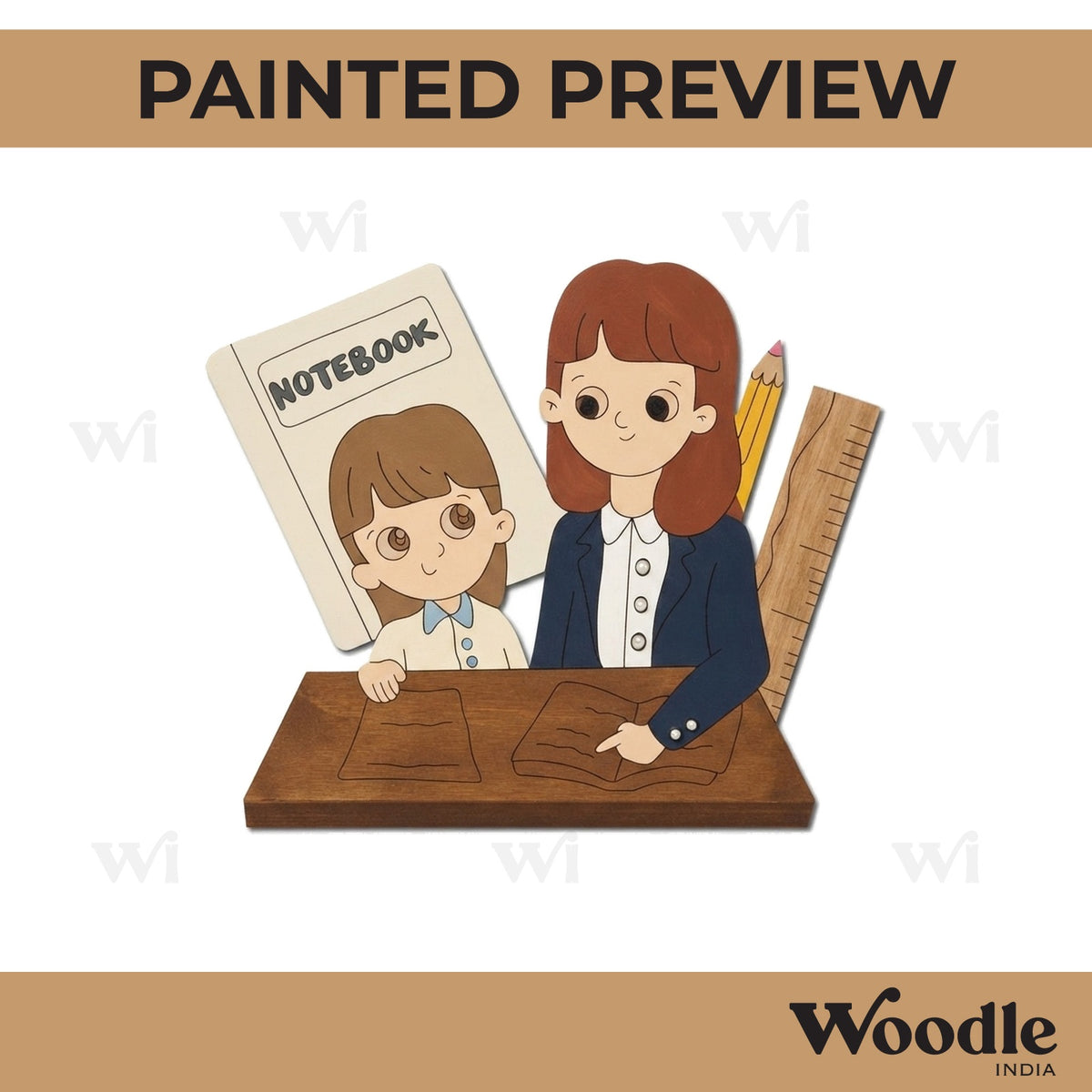 Teacher With Student Pre Marked MDF Design 2