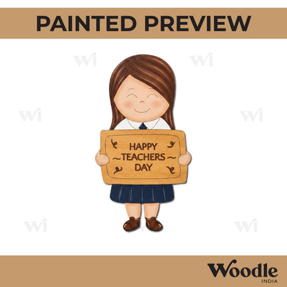 Teacher's Day Girl Pre Marked MDF Design 1