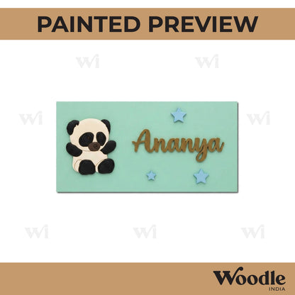 Teddy Bear Kids Nameplate MDF Design 1
