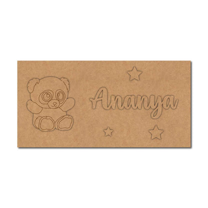 Teddy Bear Kids Nameplate MDF Design 1