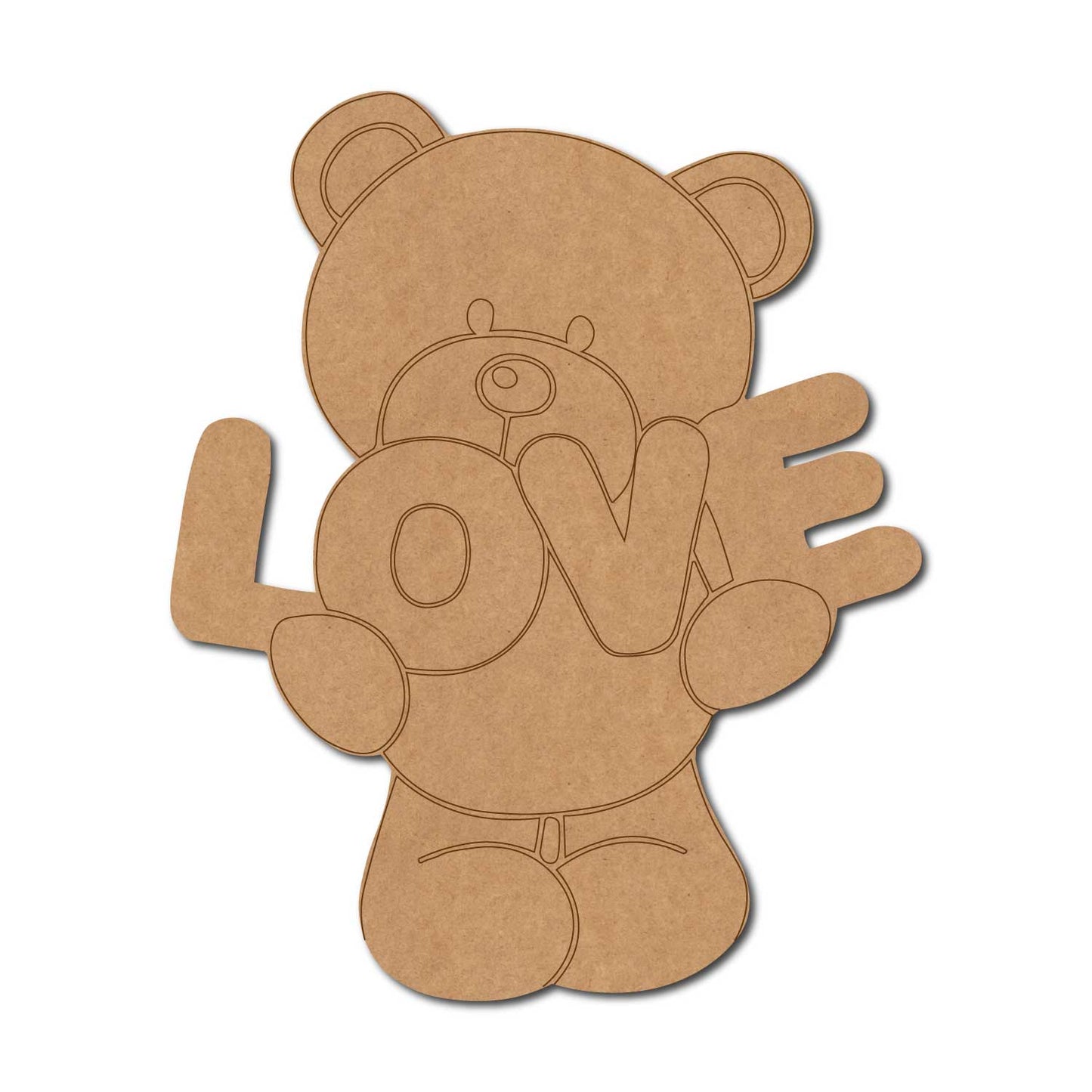 Teddy Bear Love Pre Marked MDF Design 1