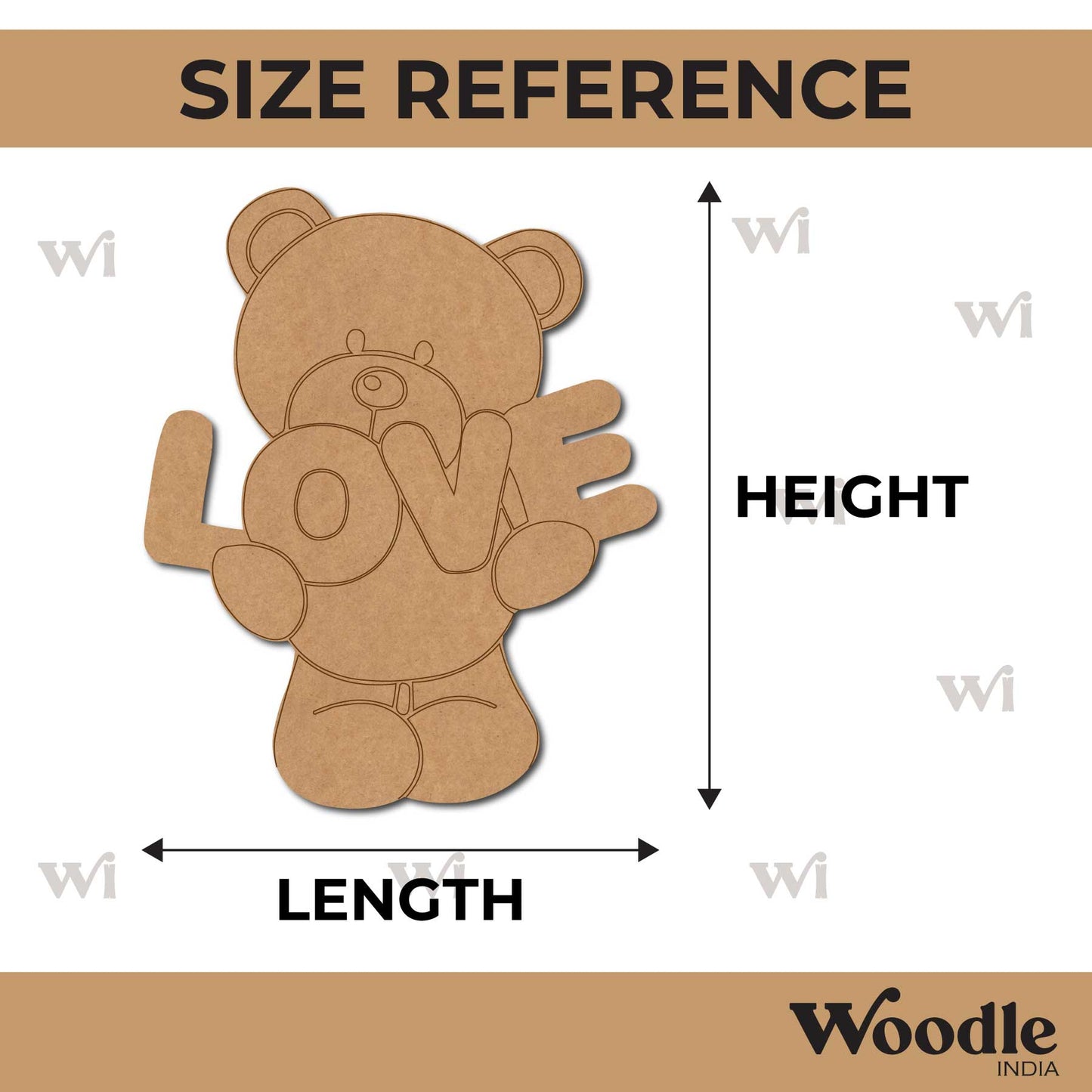 Teddy Bear Love Pre Marked MDF Design 1