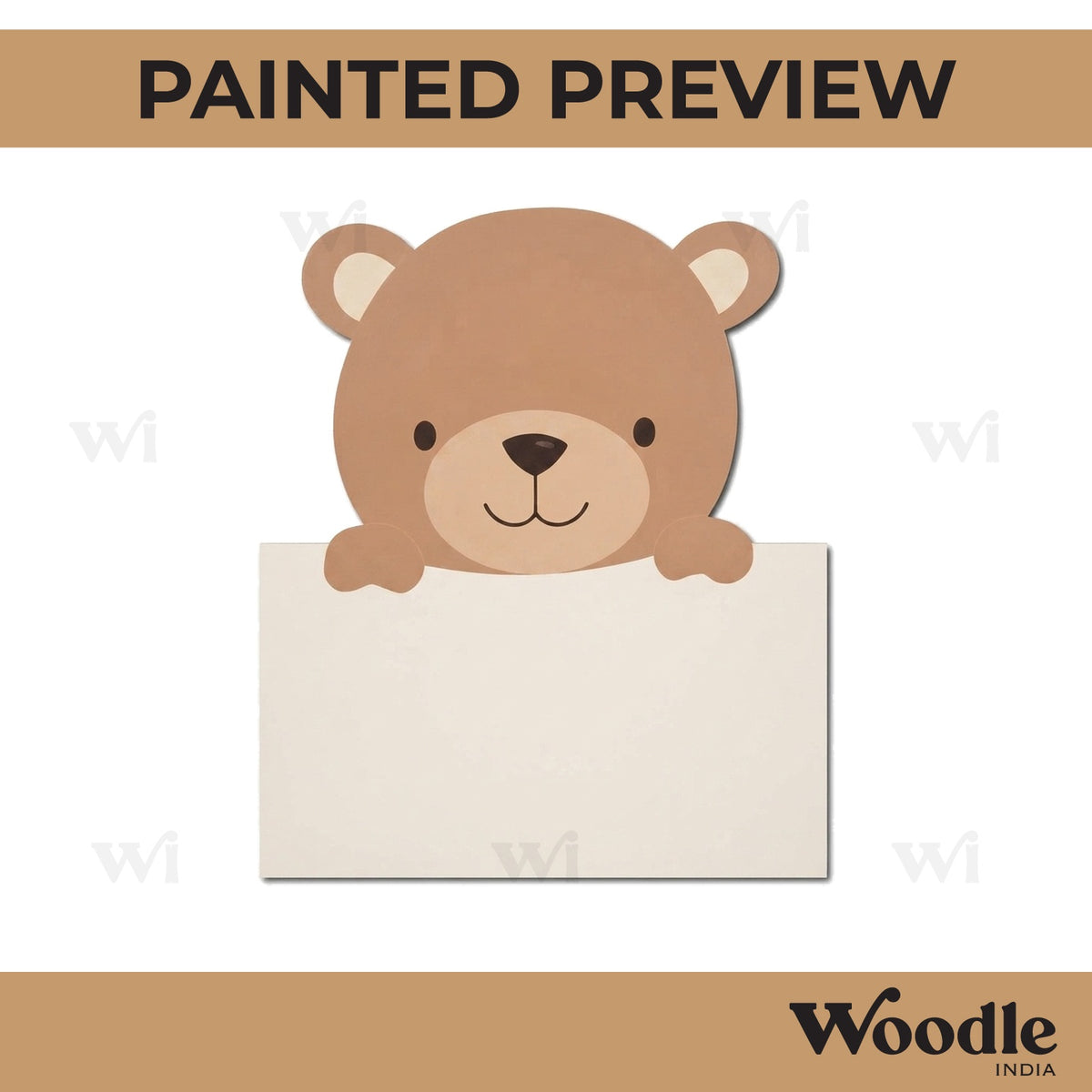 Teddy Bear Nameplate Pre Marked MDF Design 1