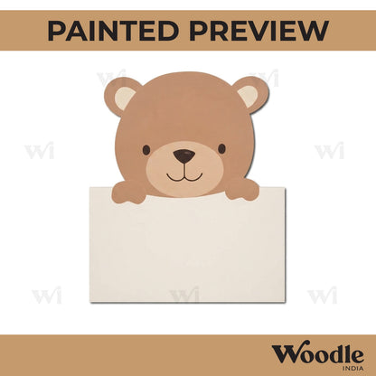 Teddy Bear Nameplate Pre Marked MDF Design 1