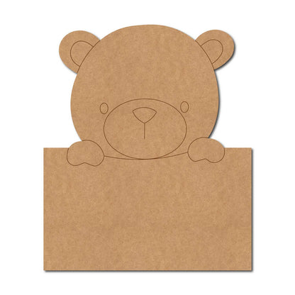 Teddy Bear Nameplate Pre Marked MDF Design 1