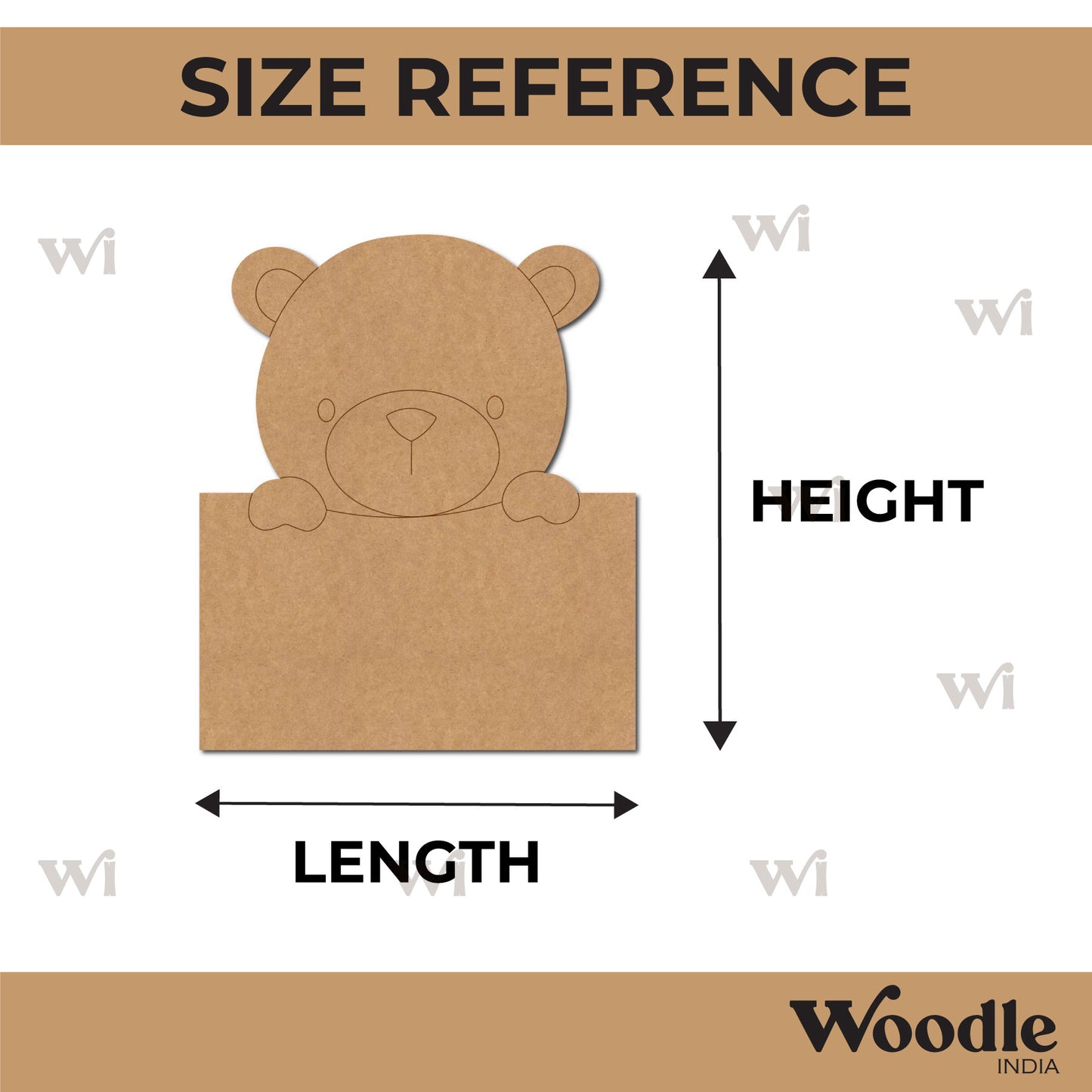 Teddy Bear Nameplate Pre Marked MDF Design 1