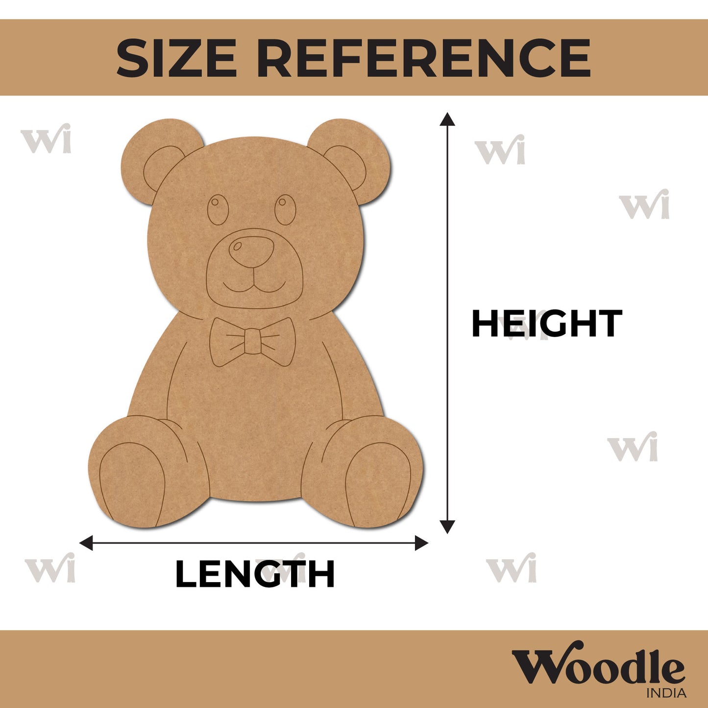 Teddy Bear Pre Marked MDF Design 3