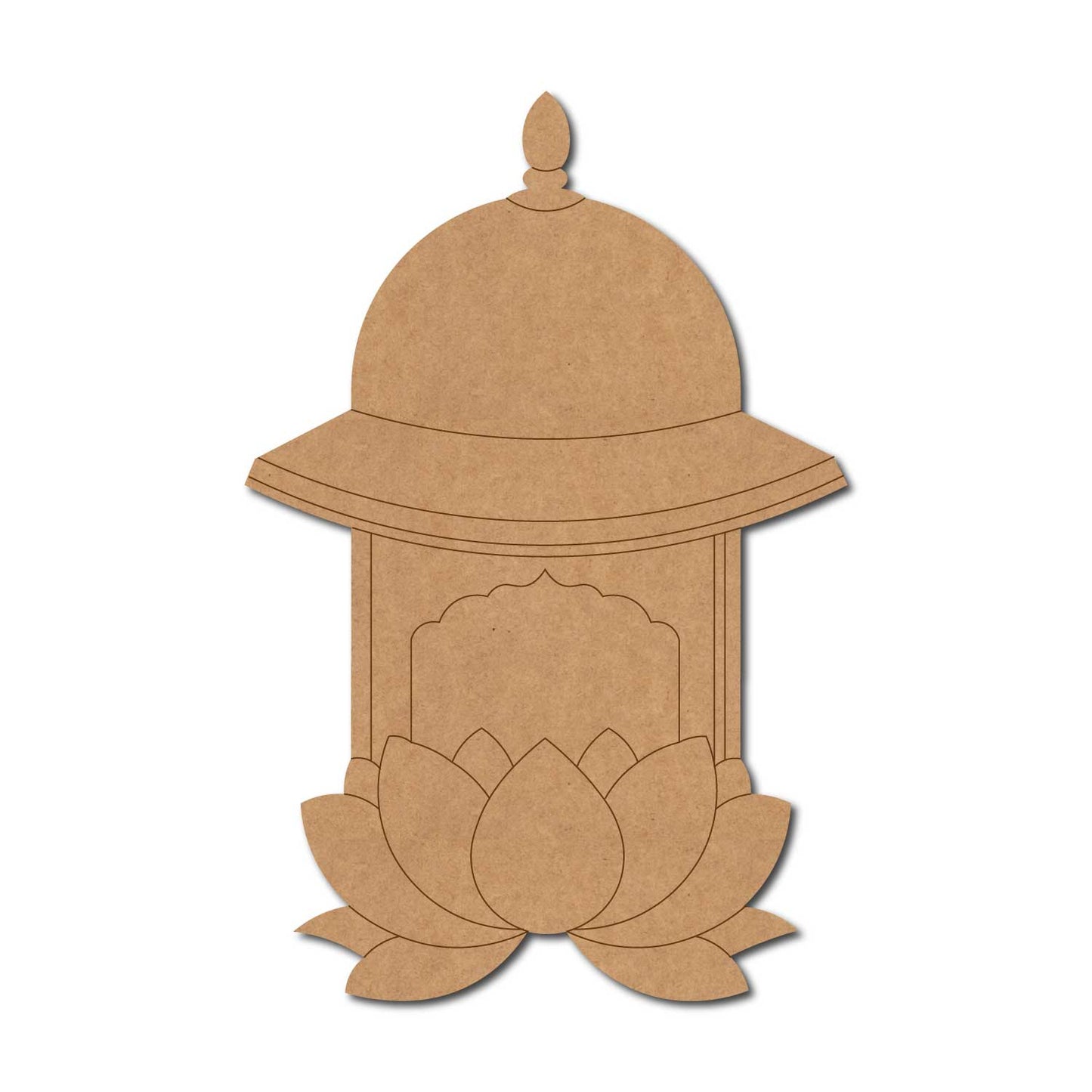 Temple Jharokha Lotus Pre Marked MDF Design 1