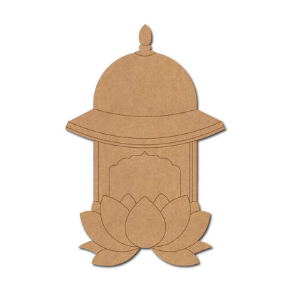 Temple Jharokha Lotus Pre Marked MDF Design 1