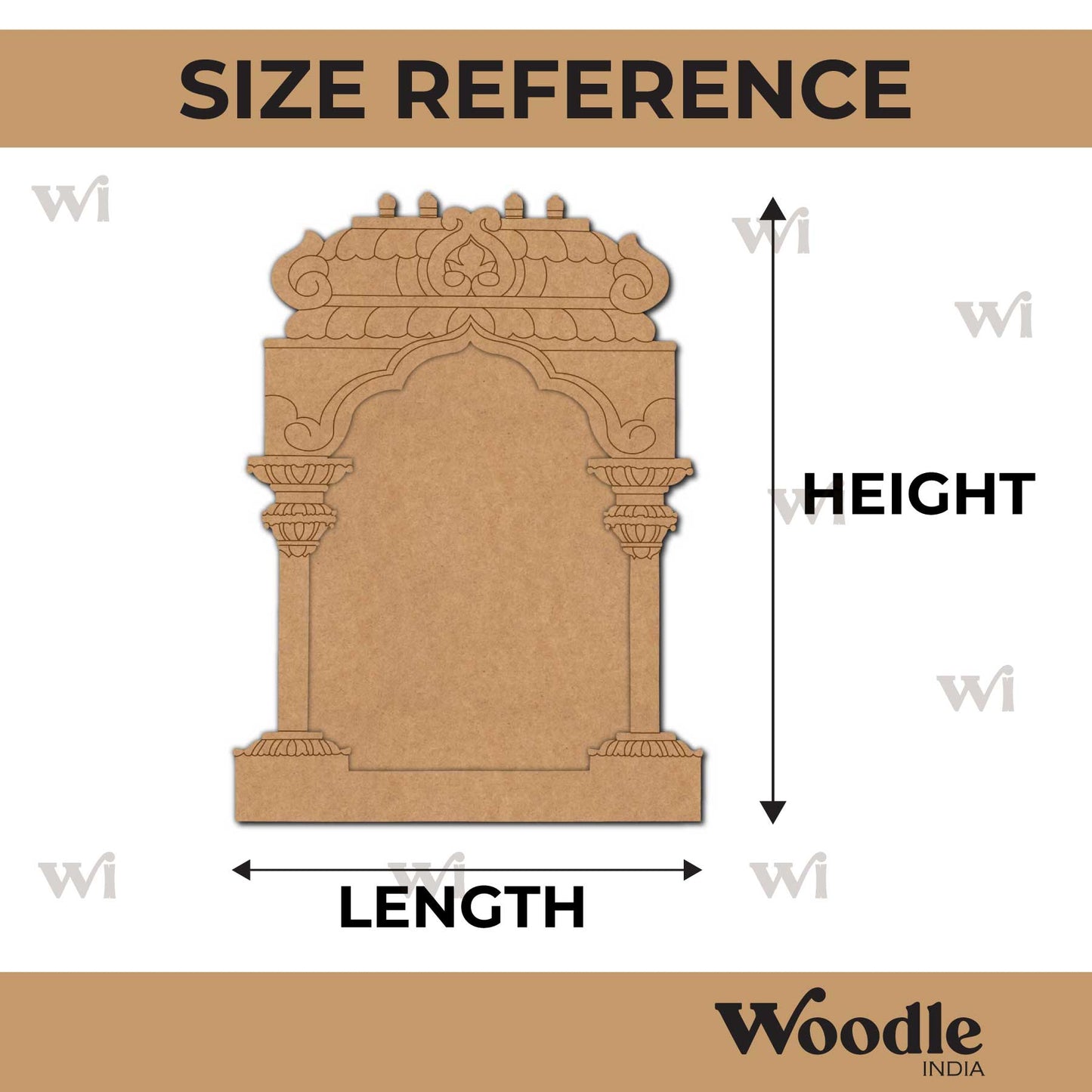 Temple Jharokha Pre Marked MDF Design 1