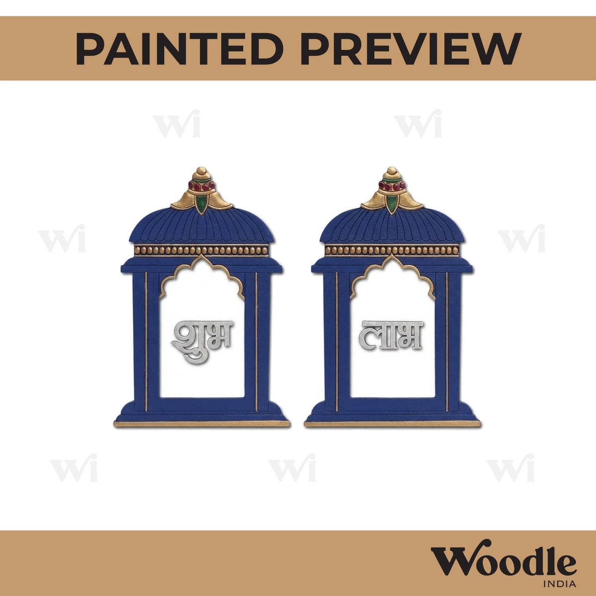 Temple Jharokha Shubh Labh Pre Marked MDF Design 1