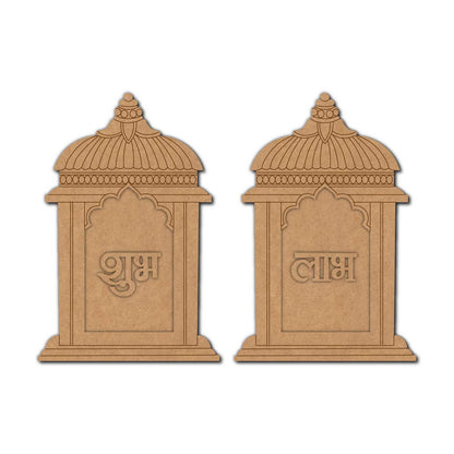 Temple Jharokha Shubh Labh Pre Marked MDF Design 1