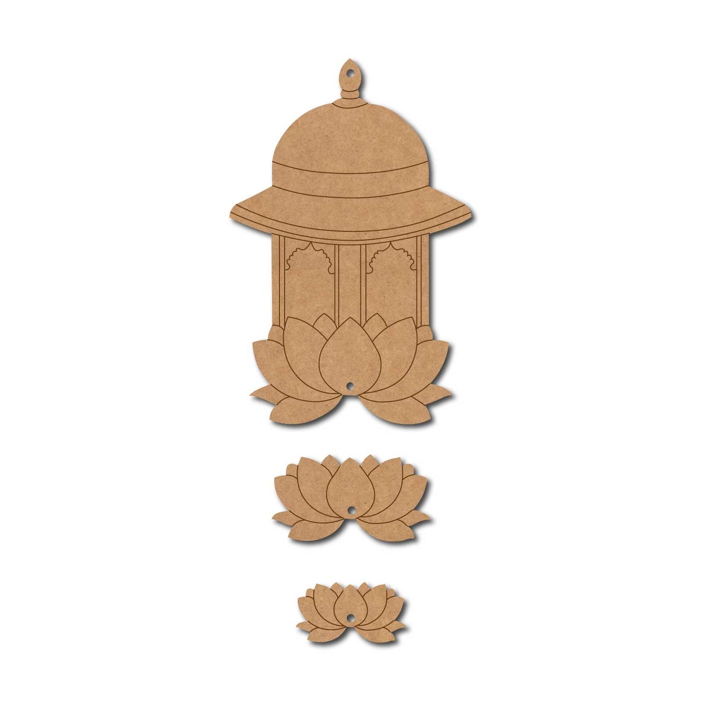 Temple Lotus Hanging Pre Marked MDF Design 2