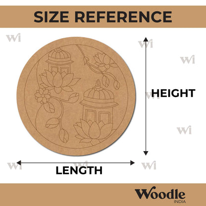 Temple Lotus Pre Marked Round MDF Design 1