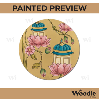 Temple Lotus Pre Marked Round MDF Design 2