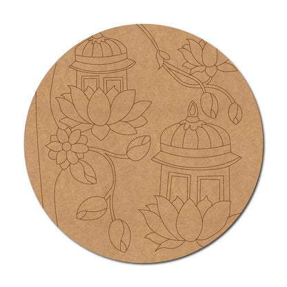 Temple Lotus Pre Marked Round MDF Design 2