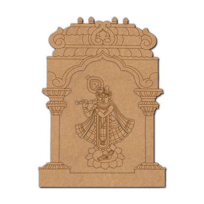 Temple Shrinath Ji Jharokha Pre Marked MDF Design 1