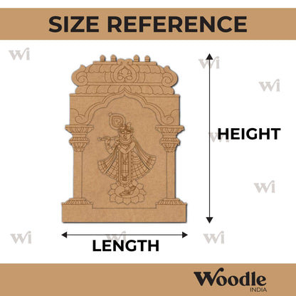 Temple Shrinath Ji Jharokha Pre Marked MDF Design 1