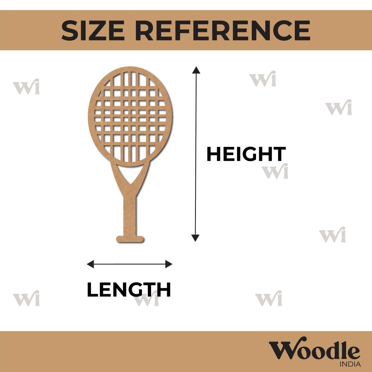 Tennis Racket Cutout MDF Design 1
