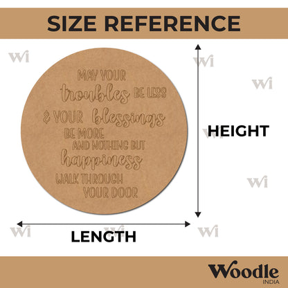 Text Pre Marked Round Base MDF Design 1