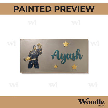 Thanos Marvel Kids Nameplate MDF Design 1
