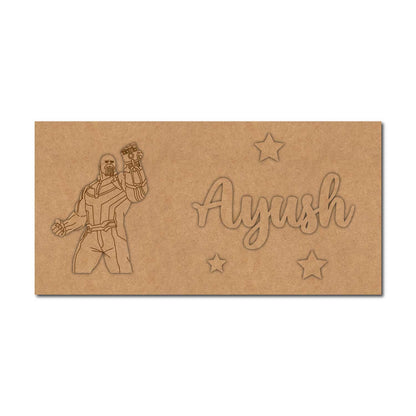 Thanos Marvel Kids Nameplate MDF Design 1