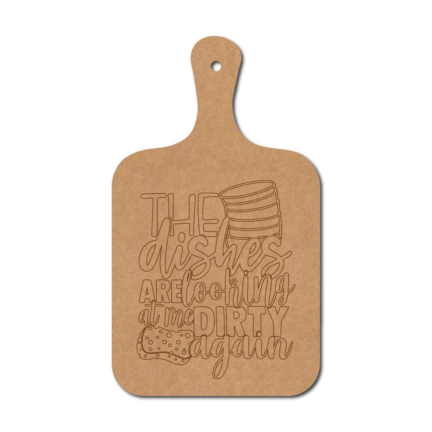 The Dishes Are Looking Pre Marked Chopping Board MDF Design 1