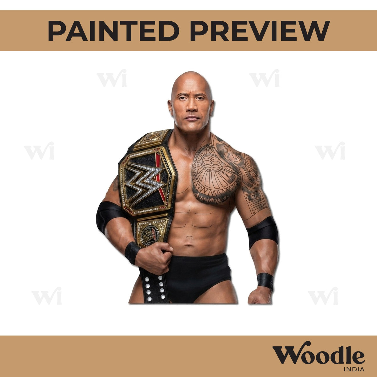 The Rock WWE Wrestler Pre Marked MDF Design 1