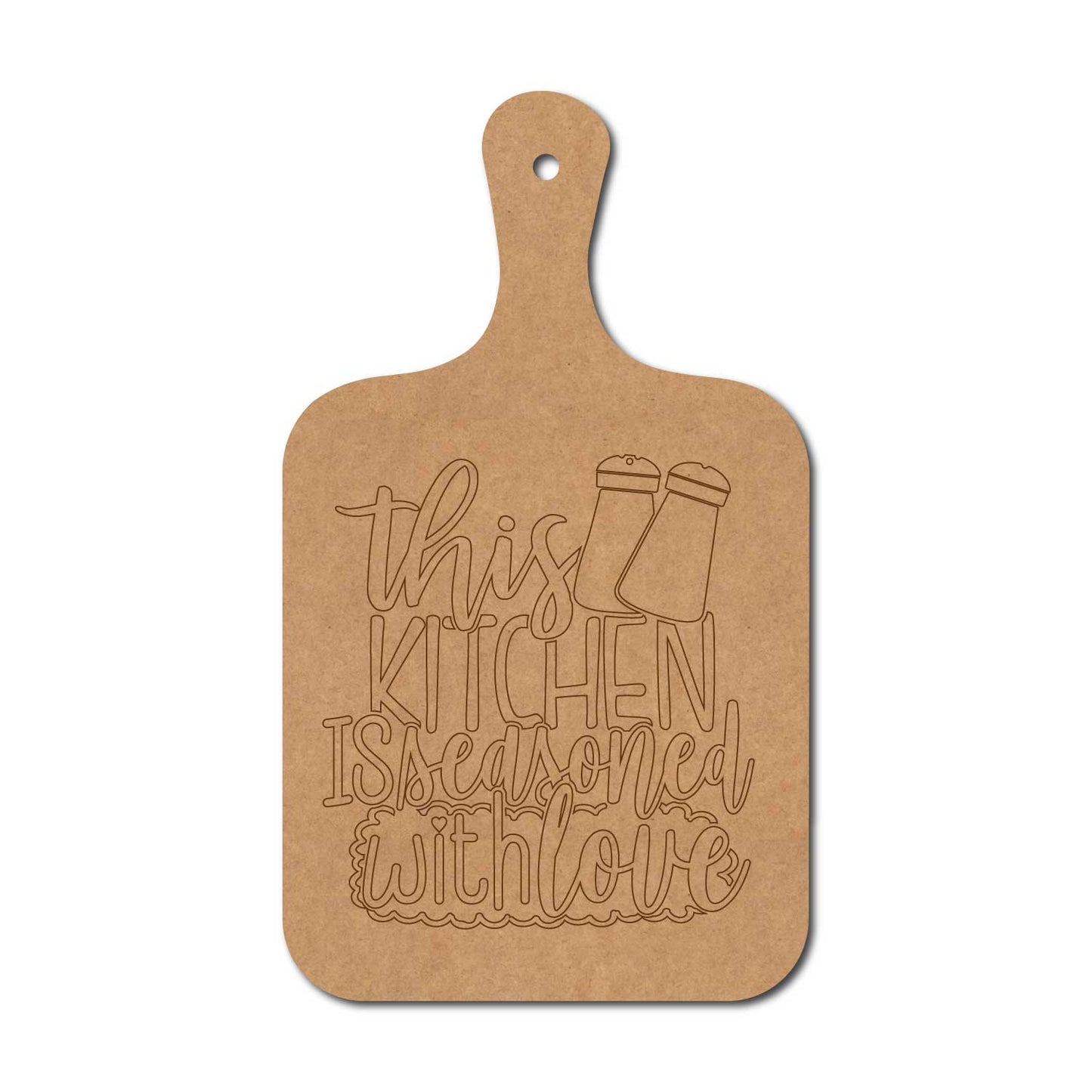 This Kitchen Is Seasoned With Love Pre Marked Chopping Board MDF Design 1