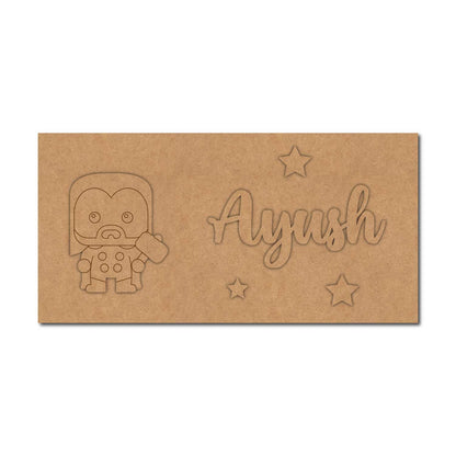 Thor Marvel Kids Nameplate MDF Design 1