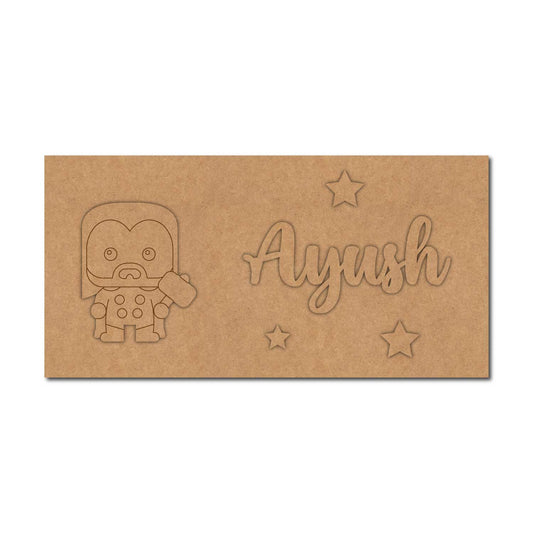 Thor Marvel Kids Nameplate MDF Design 1
