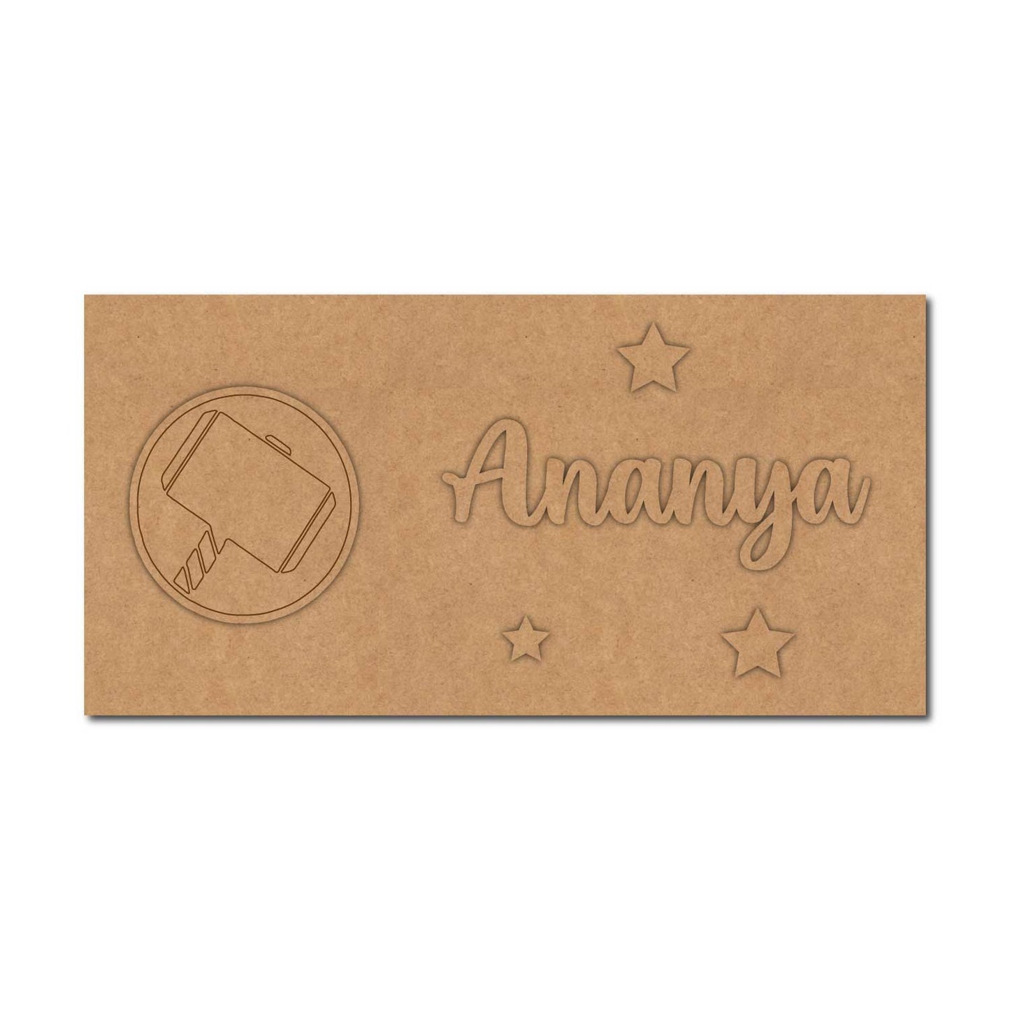 Thor's Hammer Kids Nameplate MDF Design 1