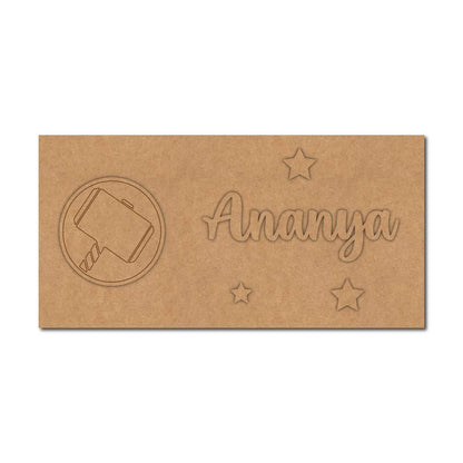 Thor's Hammer Kids Nameplate MDF Design 1