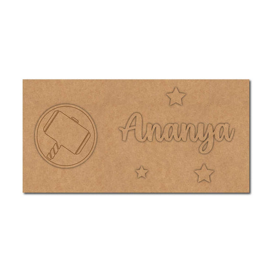 Thor's Hammer Kids Nameplate MDF Design 1