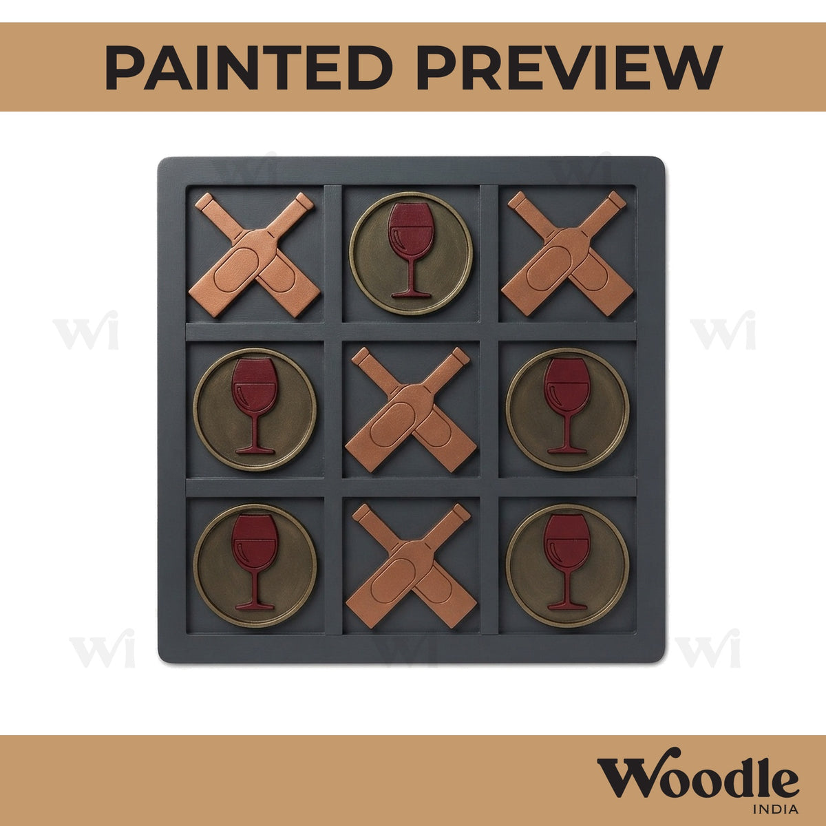 Tic Tac Toe Pre Marked MDF Design 11