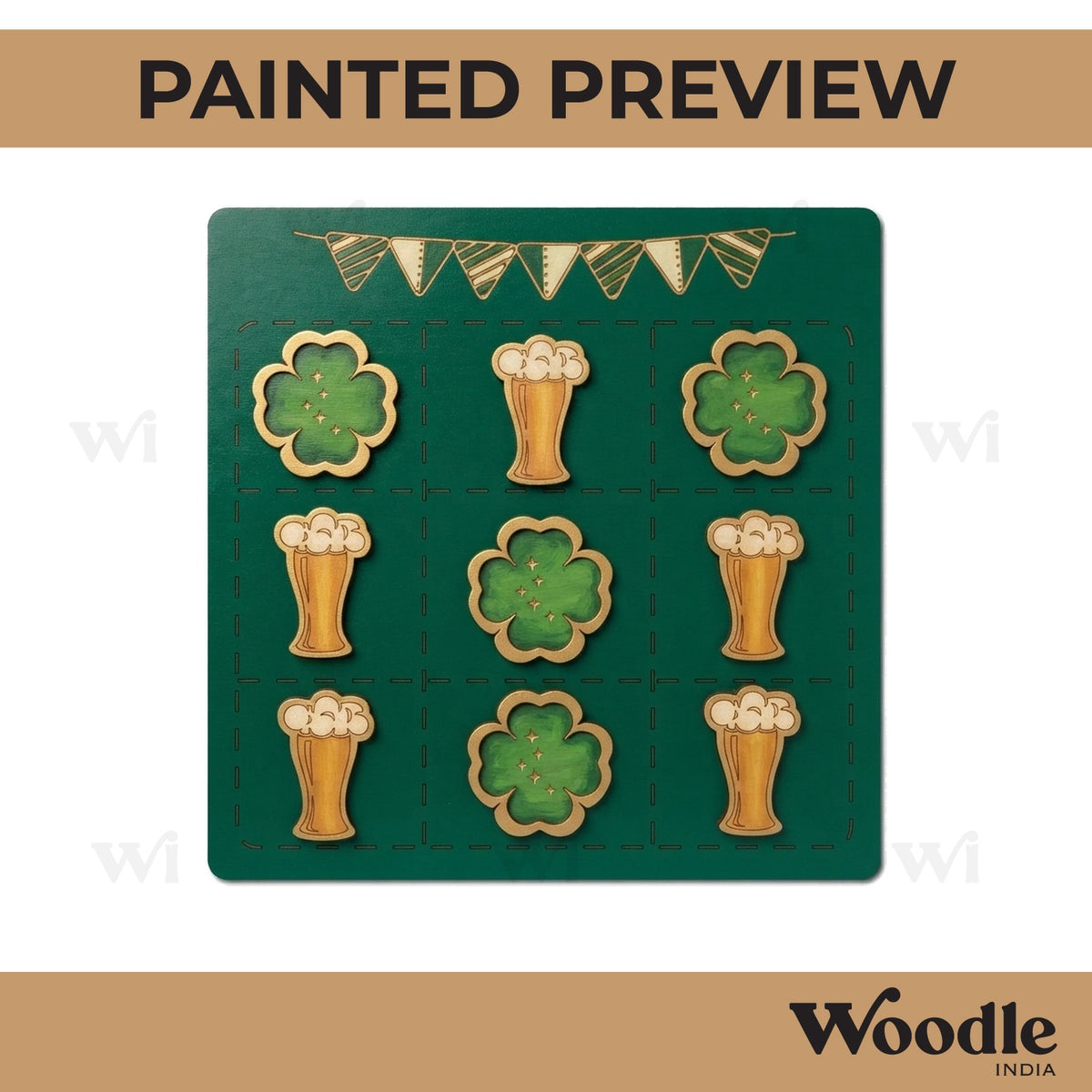 Tic Tac Toe Pre Marked MDF Design 5
