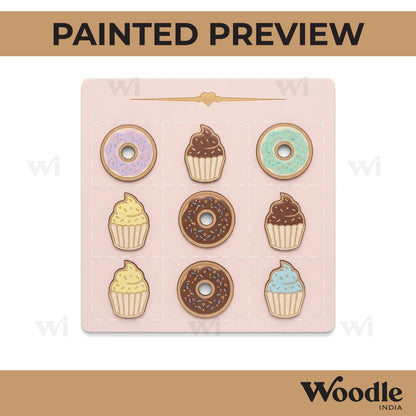 Tic Tac Toe Pre Marked MDF Design 6