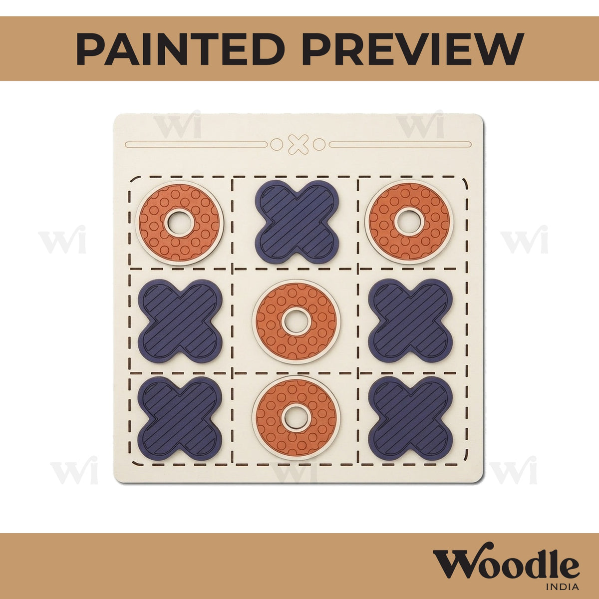 Tic Tac Toe Pre Marked MDF Design 7