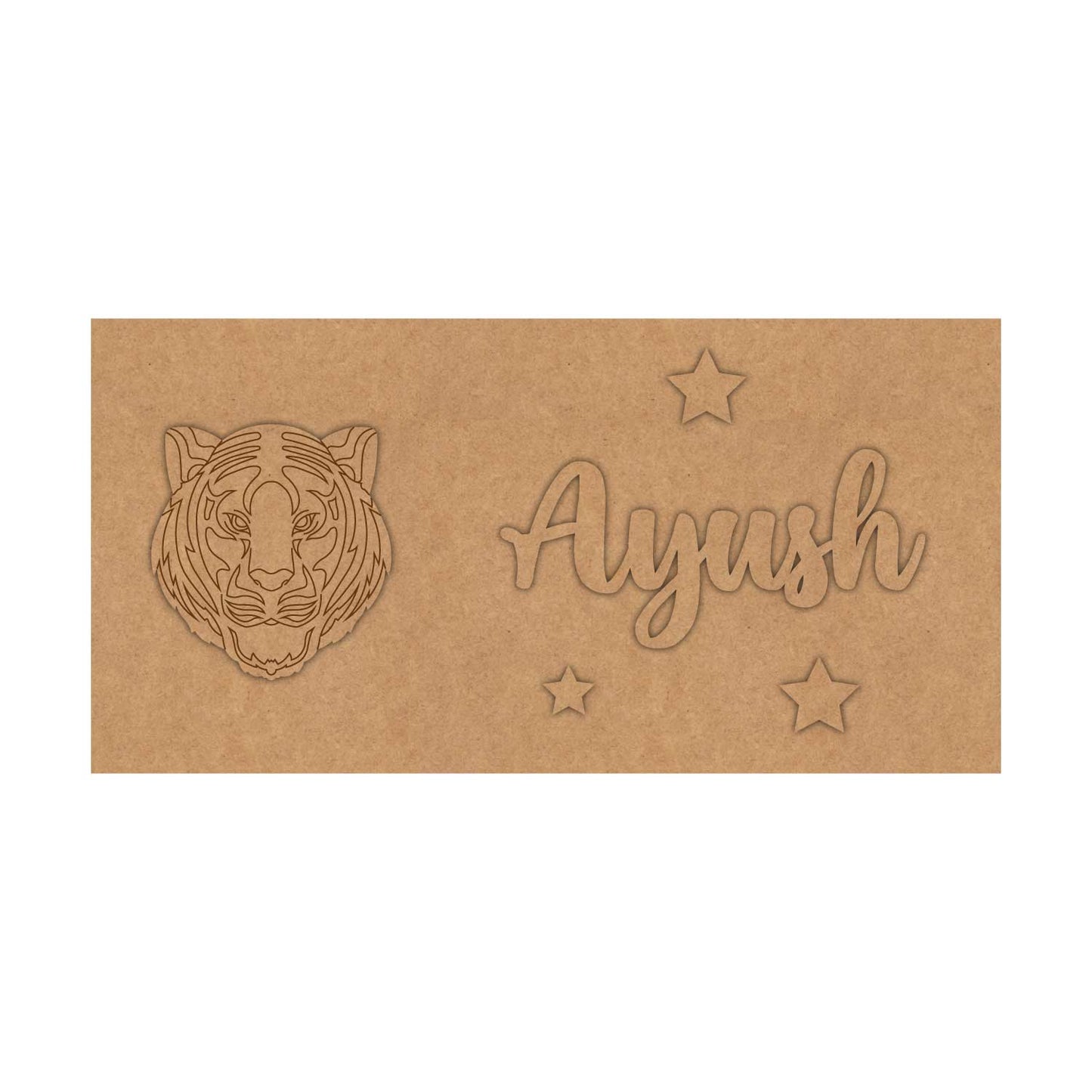 Tiger Kids Nameplate MDF Design 1