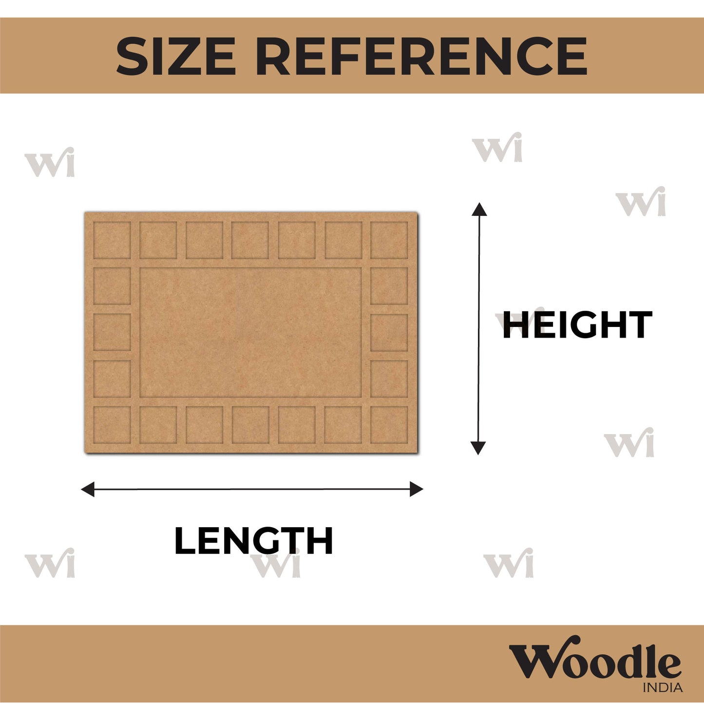 Tiles Rectangle Nameplate Base MDF Design 1