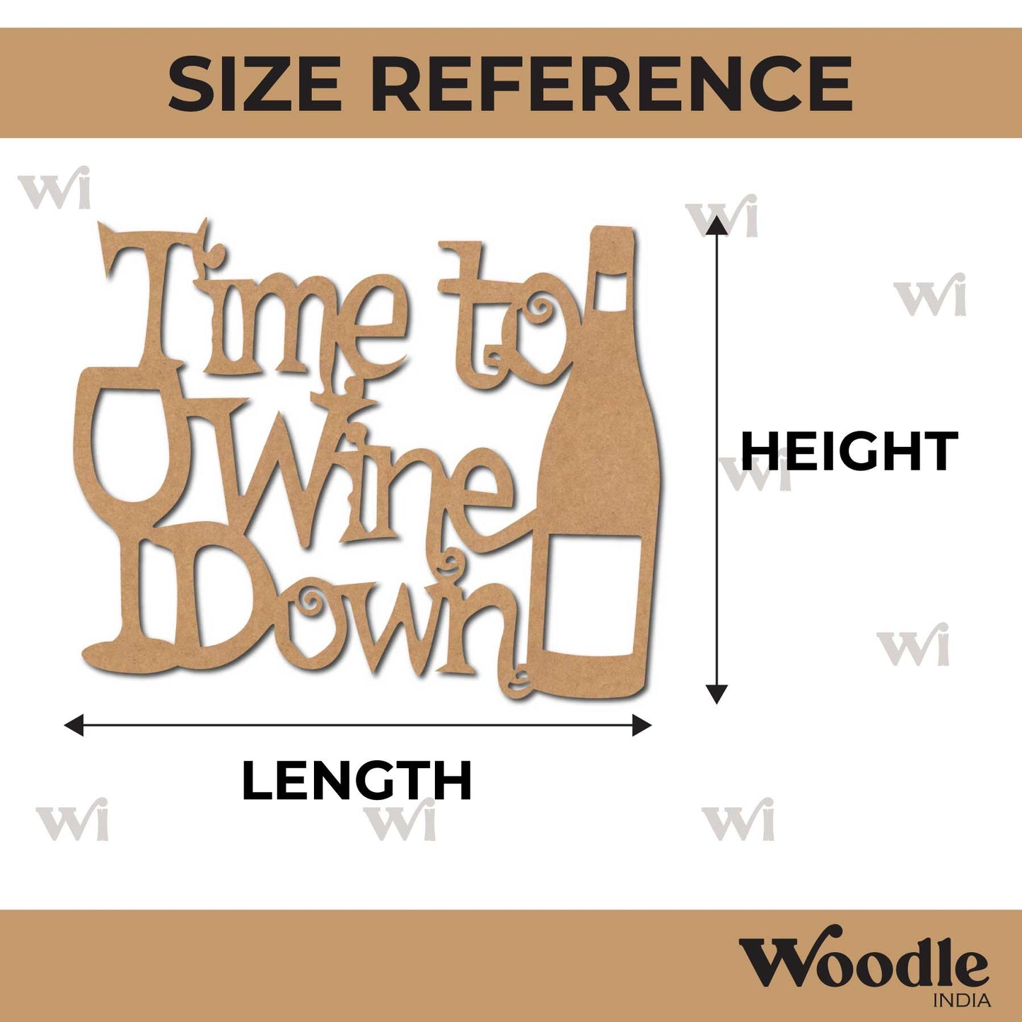 Time To Wine Down Cutout MDF Design 1