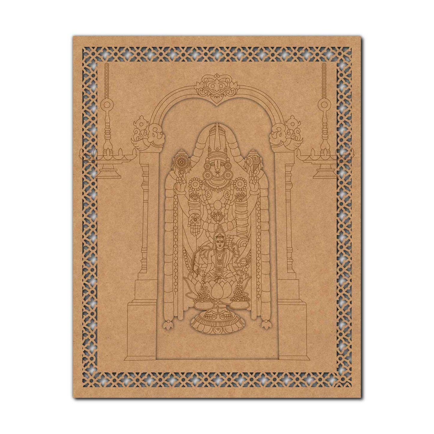 Tirupati Balaji Lakshmi Ji Jali Jharokha Pre Marked MDF Design 1