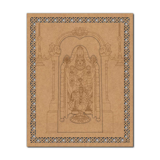 Tirupati Balaji Lakshmi Ji Jali Jharokha Pre Marked MDF Design 1
