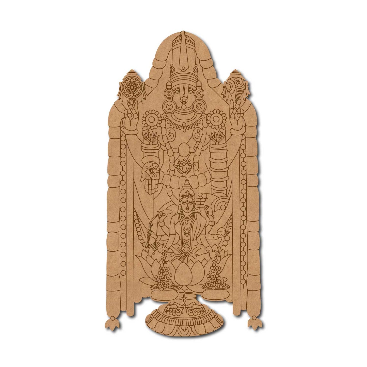 Tirupati Balaji Lakshmi Ji Pre Marked MDF Design 1