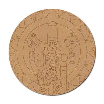 Tirupati Balaji Mandala Pre Marked Round MDF Design 1