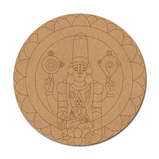Tirupati Balaji Mandala Pre Marked Round MDF Design 1