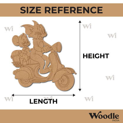 Tom & Jerry On Scooty Pre Marked MDF Design 1